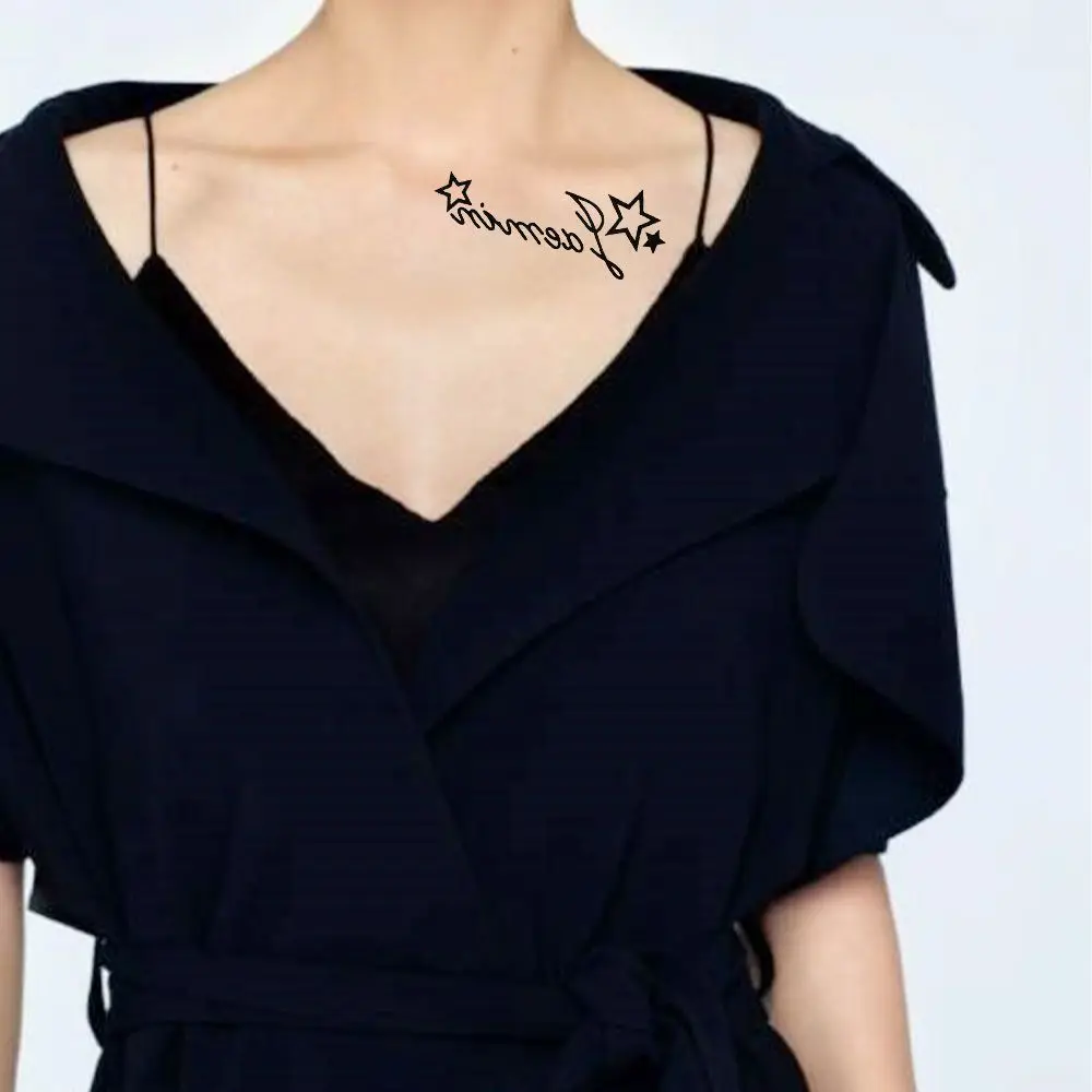 

Tatouage Temporaire English Letters Words Men Clavicle Fake Tattoo Body Art Stickers Temporary Tattoo Stickers Tattoo Decals