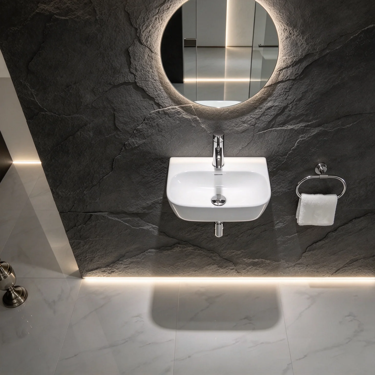 Wall Mounted Ceramic Bathroom Vanity Set Small Apartment Compact Washbasin Cabinet Combination Simple Wall-hung Basin