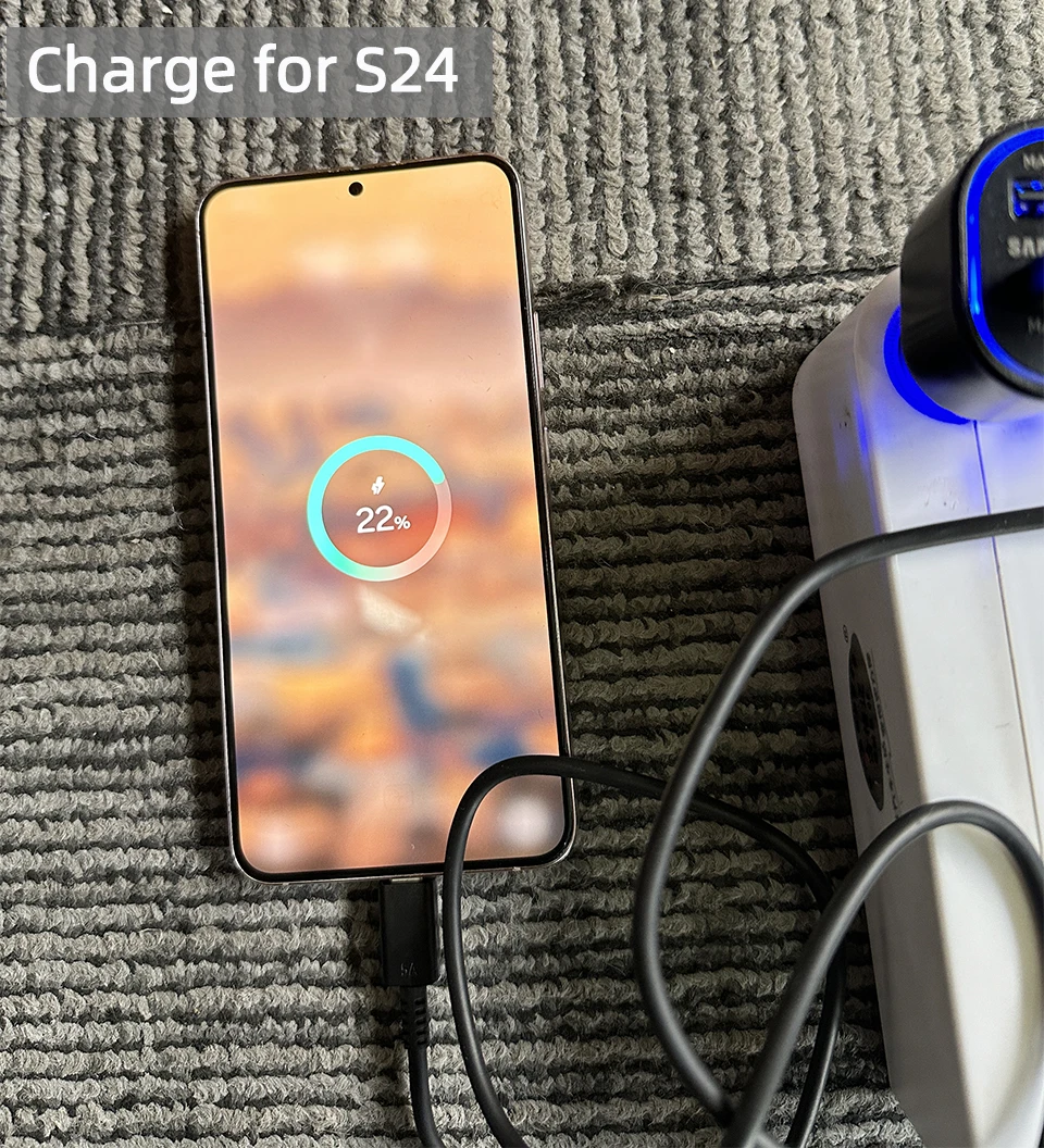Samsung Dual Usb Car Charger 60w 45w 15w Type C Auto Chargeur Cargador Galaxy A50 A55 S24 S23 S22 Ultra Note 20 10 Z Flip Fold 6