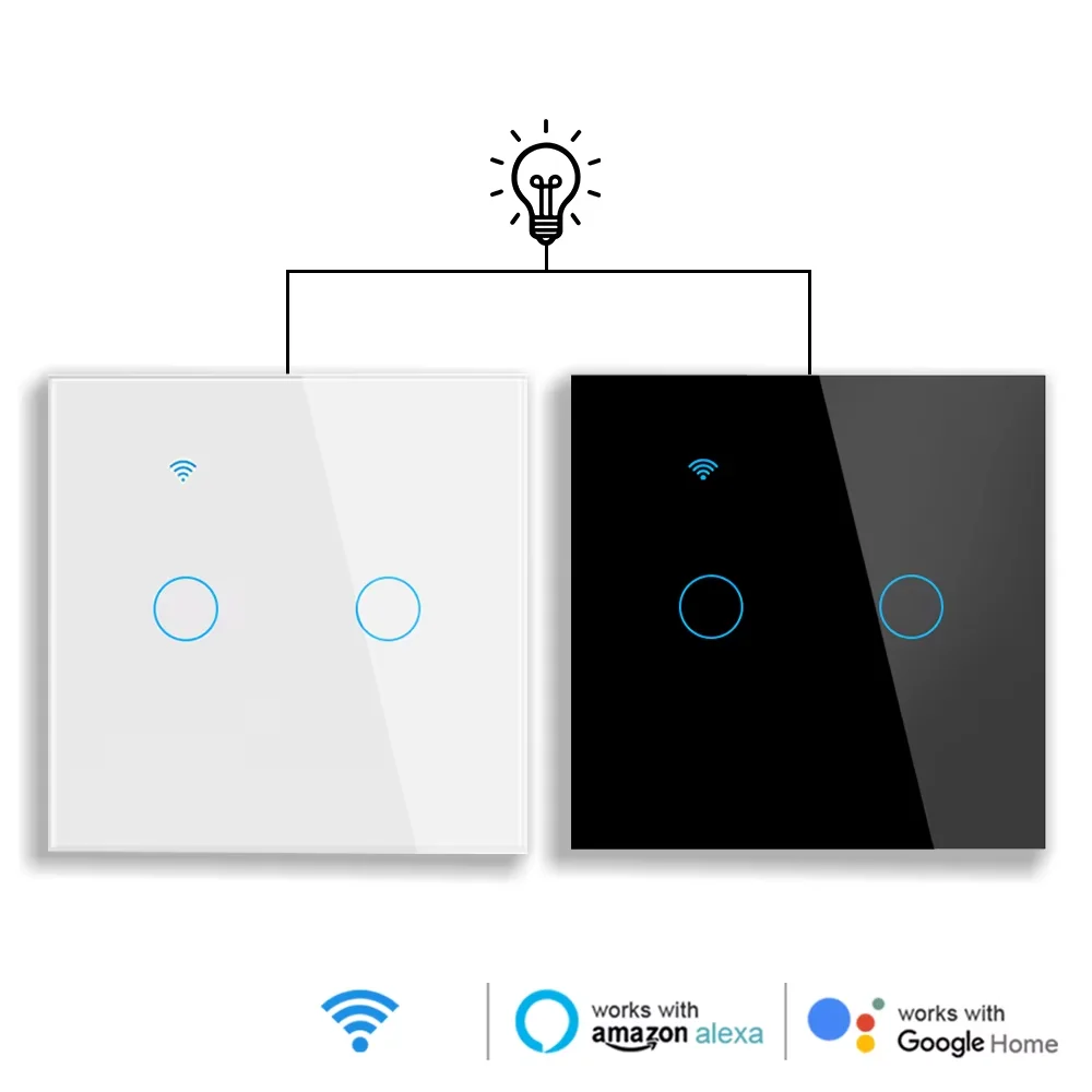 Smart Life WiFi Light Stair Switch 2Gang 1/2/3Way Control Smart Wall Wireless House Touch Cross Switch Google Home Alexa