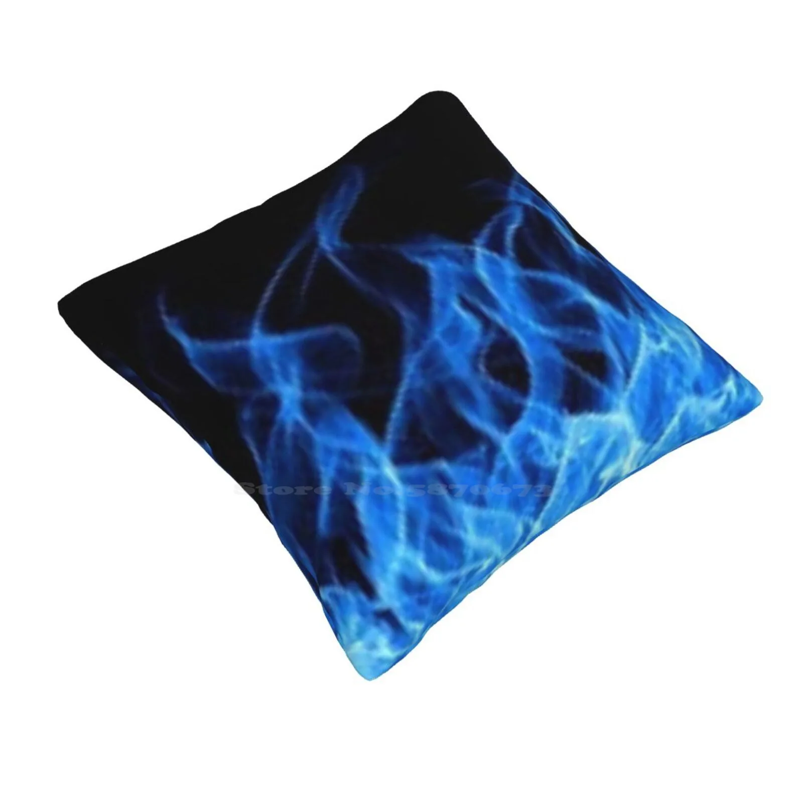 Blue Fire Burning Pillow Cover Hug Pillowcase Blue Fire