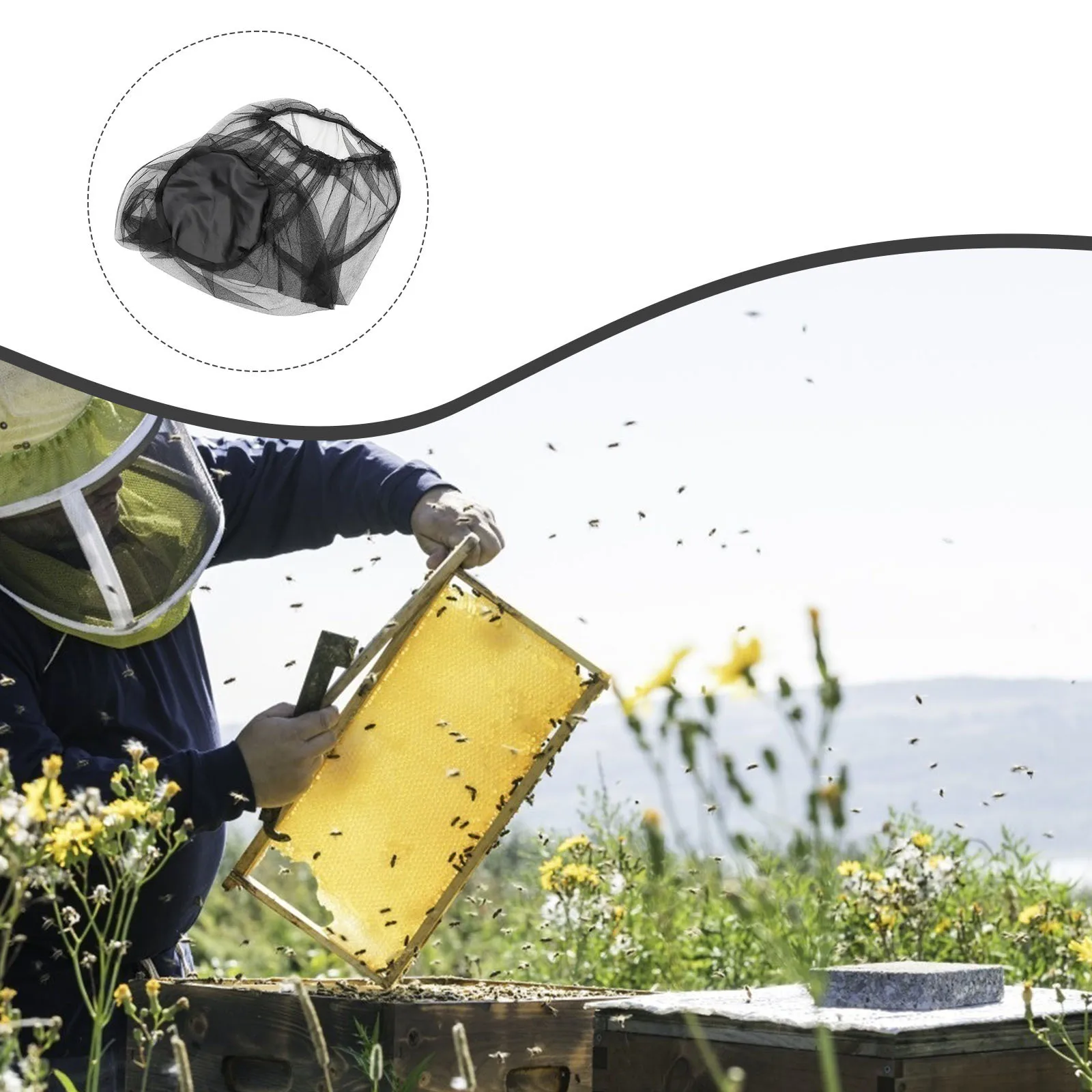 

2Pcs Mosquito Prevention Hat Beekeeping Protective Mesh Outdoor Fishing Head Cover Bug Proof Wide Brim Cap Beekeeping Hat