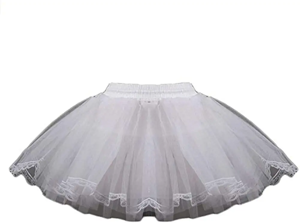 3 Layers Girls Slip Flower Girl Petticoat Crinoline Hoopless Skirt Underskirt for Kids Girls' Slip