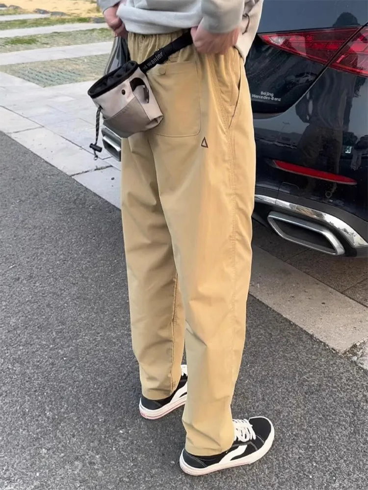 Khaki Workwear Pants Men's Waterproof Qui Dry Tapered High-End Outdoor Mountain Climbing Fce Youth Casual Straight Leg