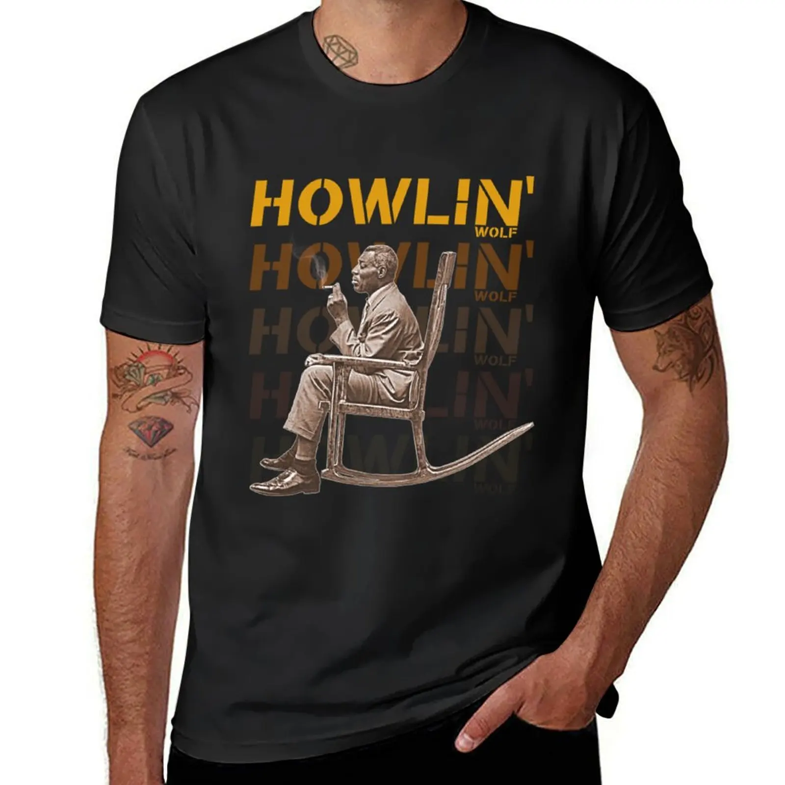 Howlin Wolf T-Shirt tops anime clothes blanks clothes for men