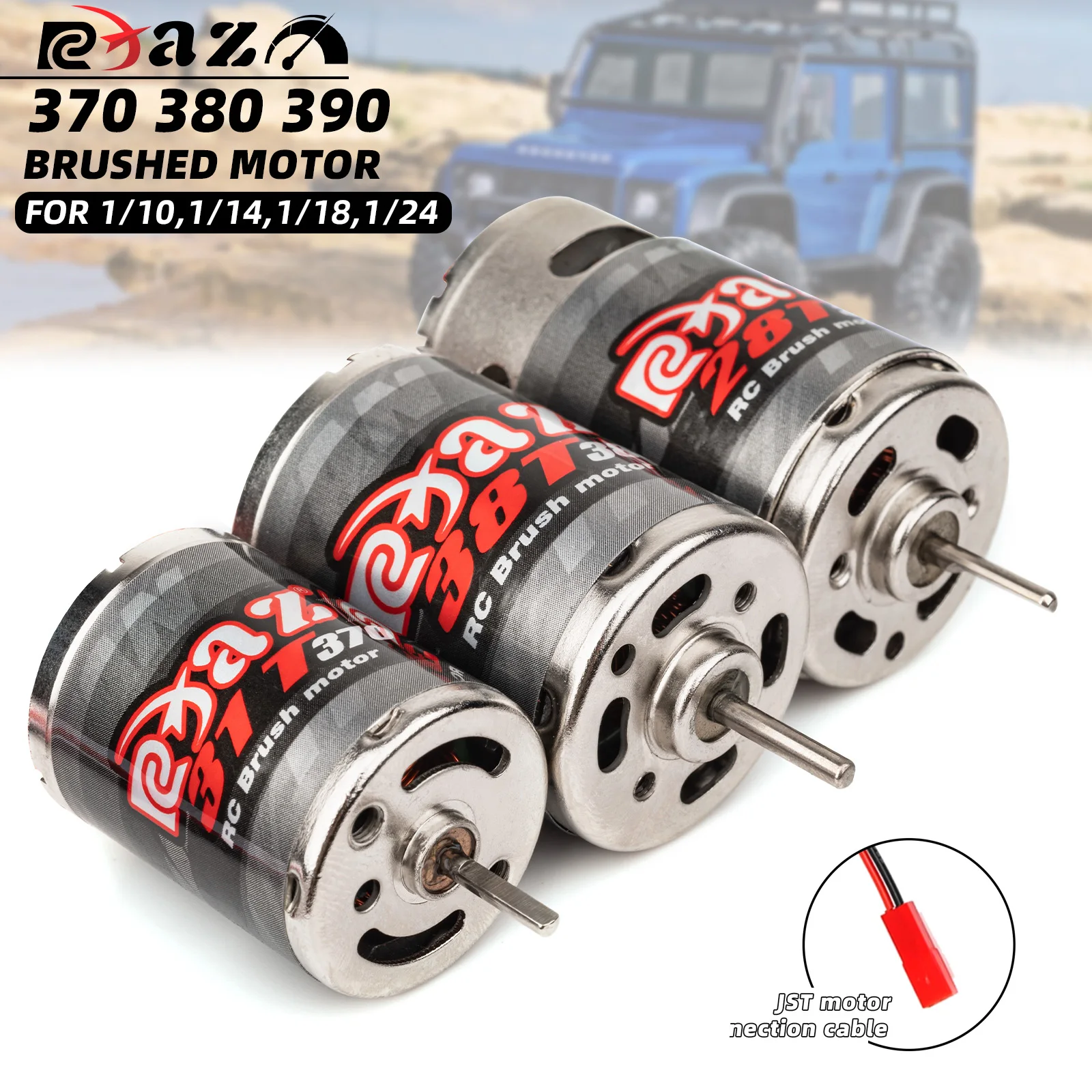 370 380 390 Brushed Motor DC MOTOR 30A KIT for 1:10 1:12 1:14 1:16 1:24 RC Monster CRAWLER AXIAL SCX24 B17 TAM54393 B17 TRX 7075