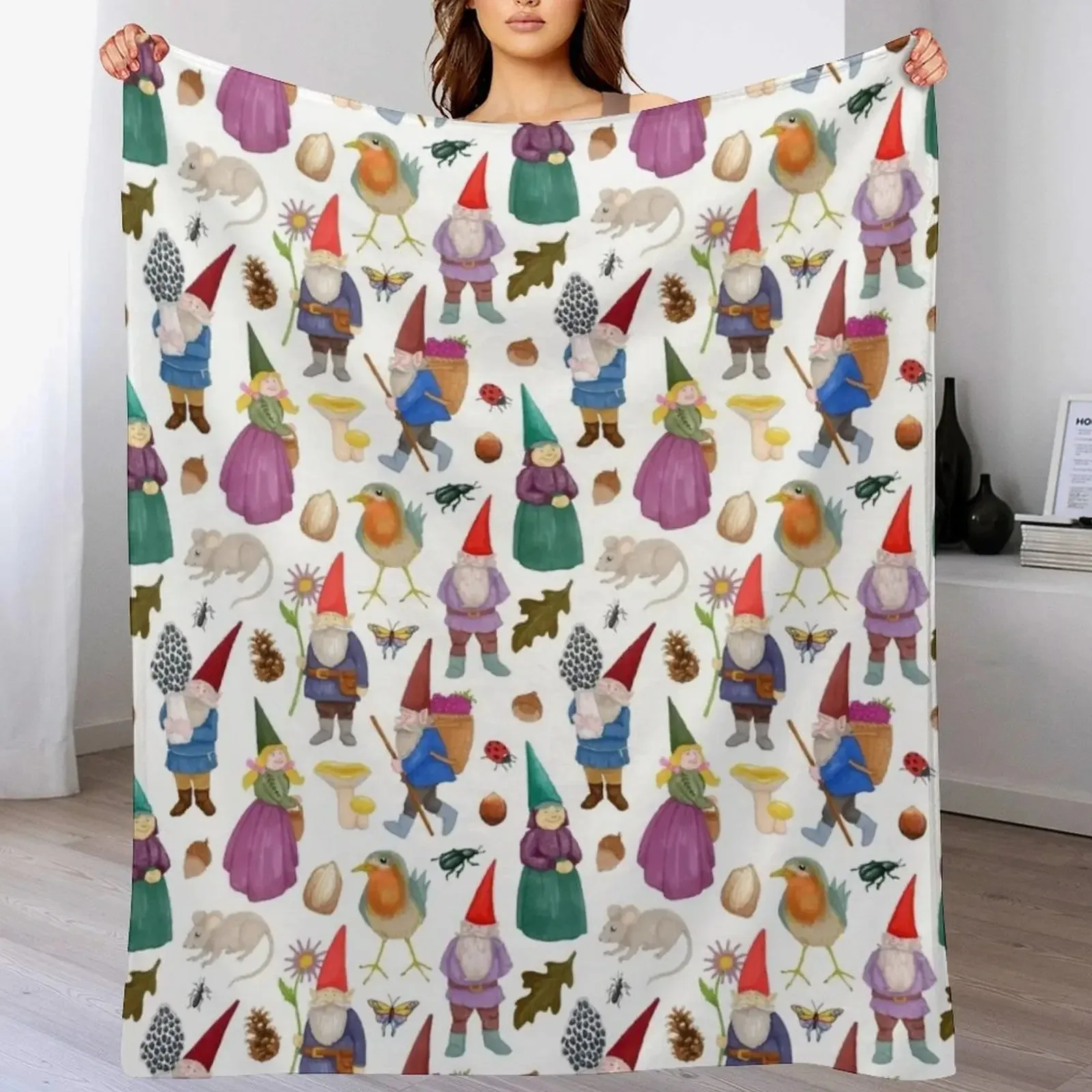 

Forest Gnomes and Friends Throw Blanket Thins Tourist manga for babies Blankets