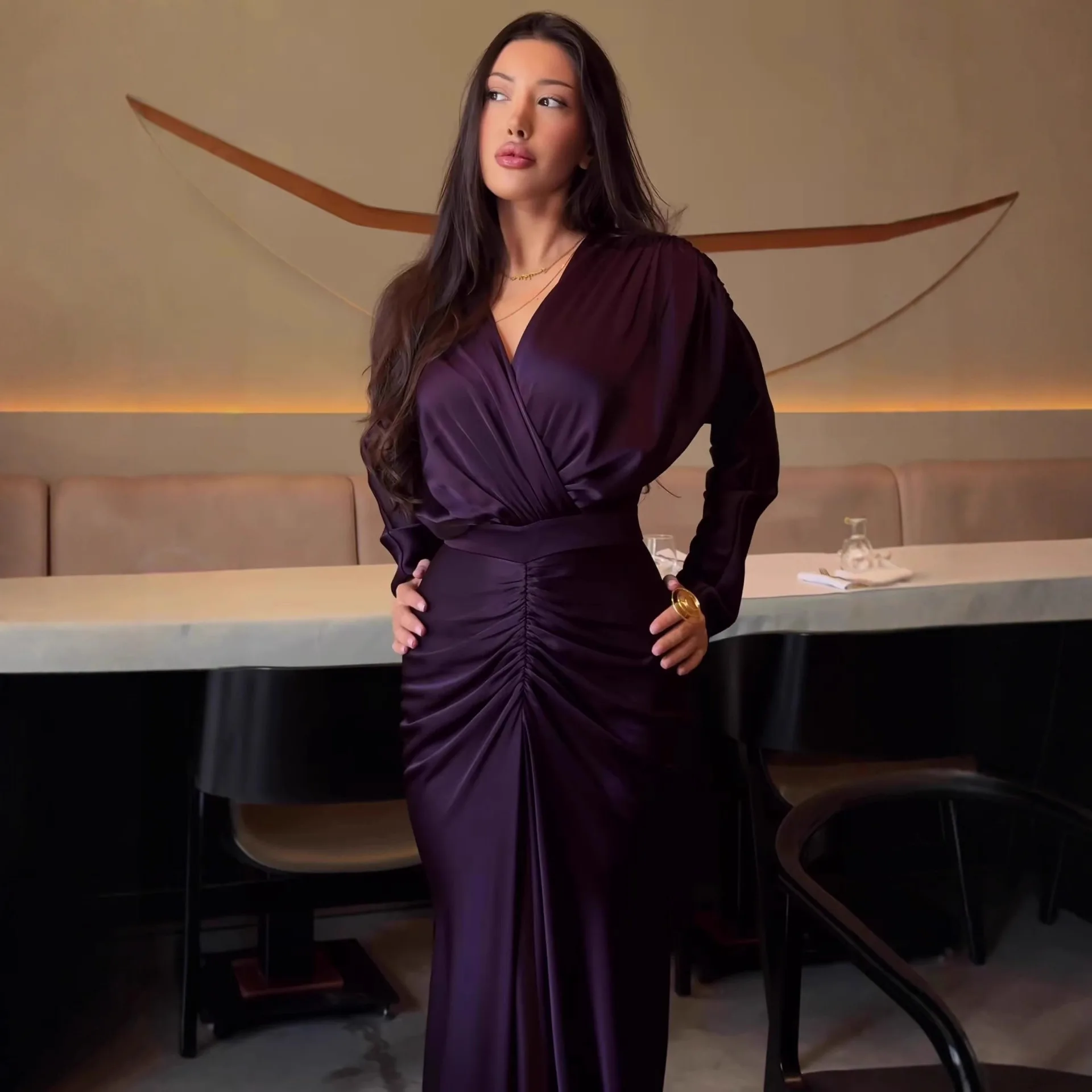 Ele Gonna a trapezio lavorata a maglia a vita alta lunga in puro colore pieghettato da donna Dr Commute Sle Tessuto in poliestere Stampa floreale