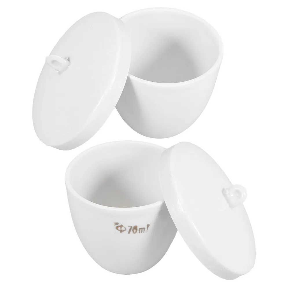 2Pcs Laboratory Grade Porcelain Crucible for Melting Metal Smelting Casting Thermal Analysis Jewelry Purification High Temp