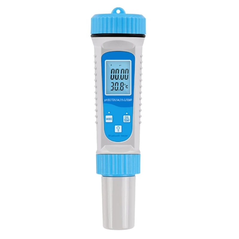 

Bluetooth 6-In-1 TDS Meter Digital Water Tester EC TDS SALT SG Temperature PH Meter Aquarium Water Tester Durable Easy To Use