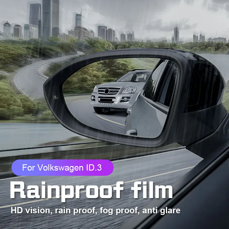 

For Volkswagen VW ID.3 2Pcs Car Rainproof Clear Film Rearview Mirror Anti-Fog Film Rainproof Rear View Mirror Protective Film