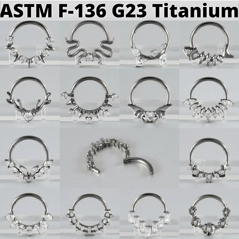 1 Stück Reiner Titan Septum Ring Schlangenblatt Nasenclip CZ Ohrringe Hoop 16G Conch Ohrknorpel Tragus Lobe Körperschmuck