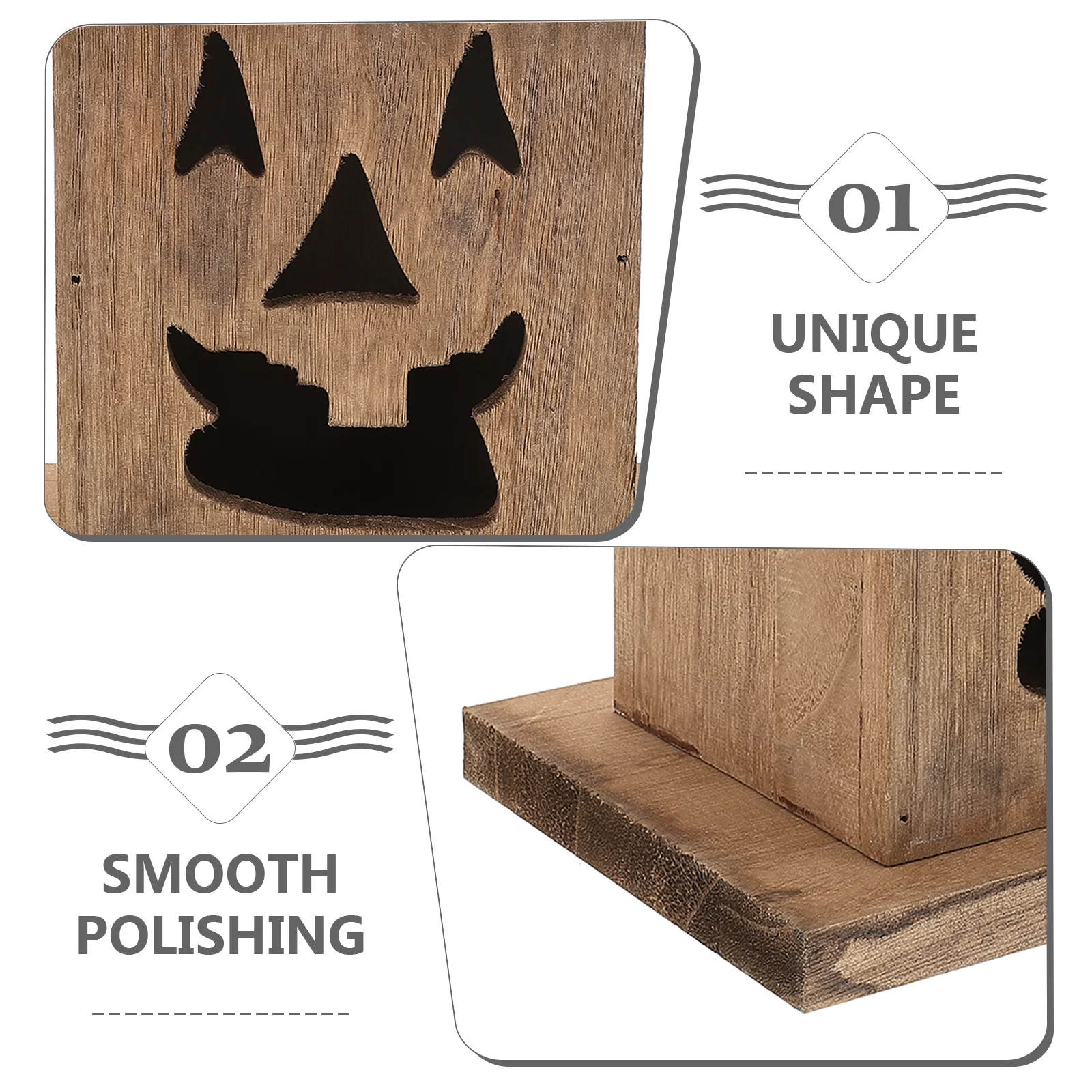 

Halloween Wood Ghost Decor Smooth Surface Nice Touch Stability Durability Indoor Outdoor Party Decoration Halloween Decoration