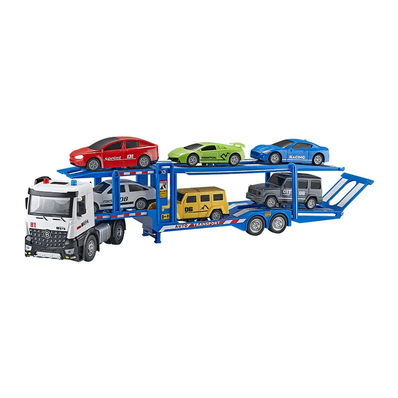 1: 32 alloy double decker transport vehicle models,flat engineering vehicle toy,simulated sound and light car toy,wholesale