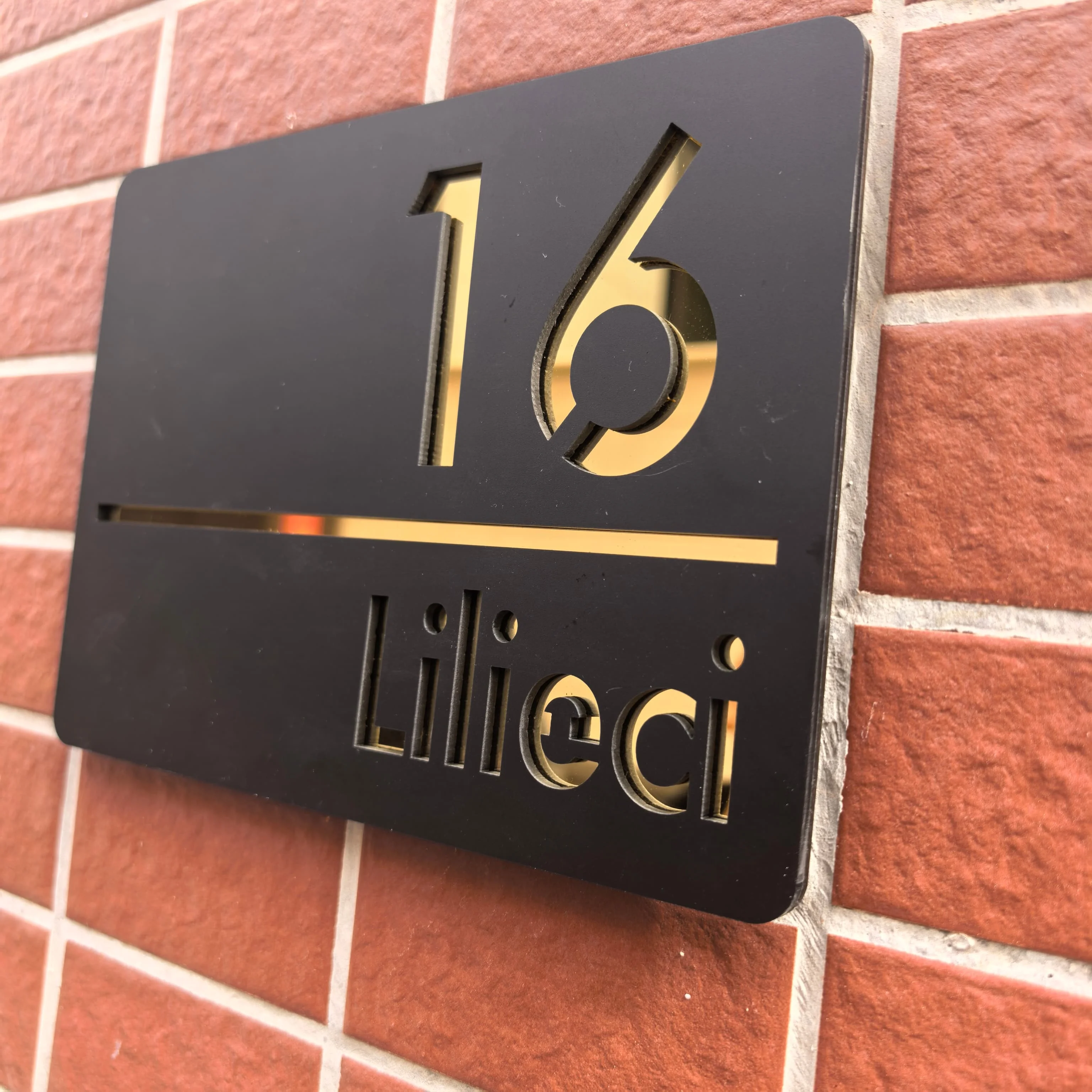 مخصص الاكريليك الذهب رقم الرسالة اللوحات أرقام المنزل تسجيل عنوان الباب الشارع شخصية في الهواء الطلق اسم لوحة ديكور المنزل