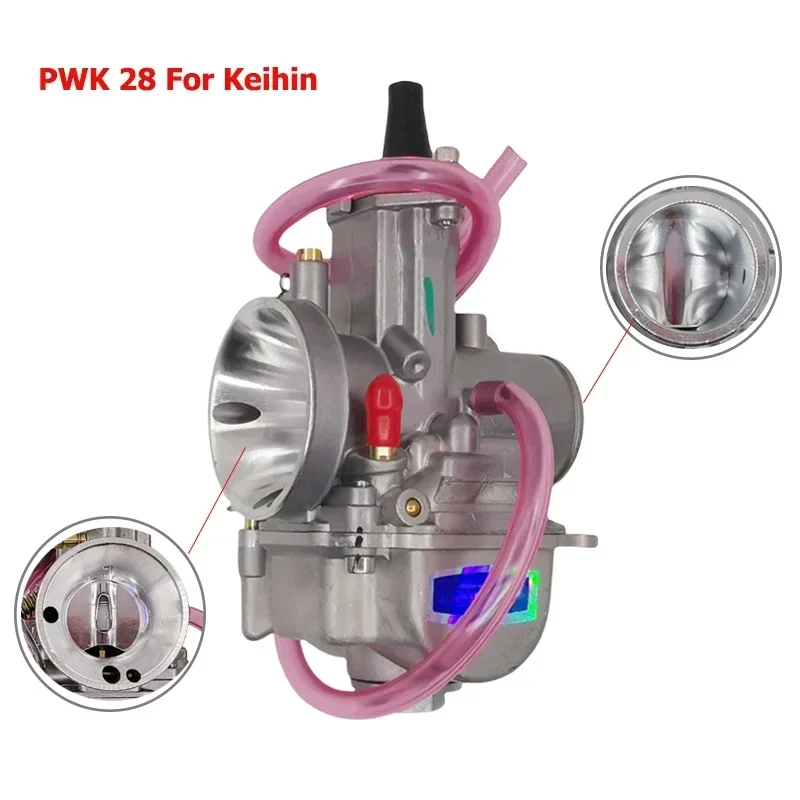 PWK28 Carburetor For Keihin 28mm PWK Gaźnik For Kawasaki Honda KTM 50cc-150cc 2/4-Stroke CB250 GY6 ATV UTV Go Kart Dirt Pit Bike