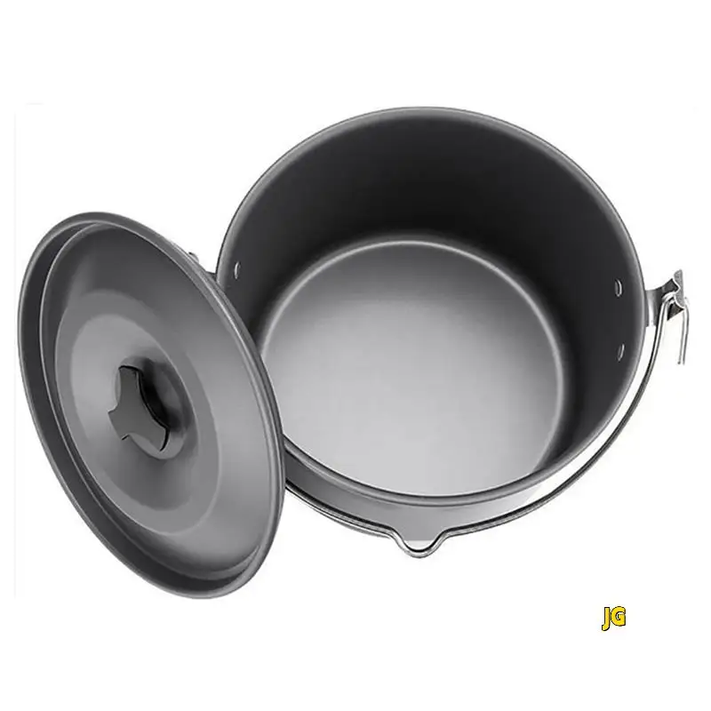 

2X Outdoor Camping Picnic Hanging Pots Aluminum Alloy Cooking Pot 4.5L Compact Camping Pot For Hiking Backpacking Picnic