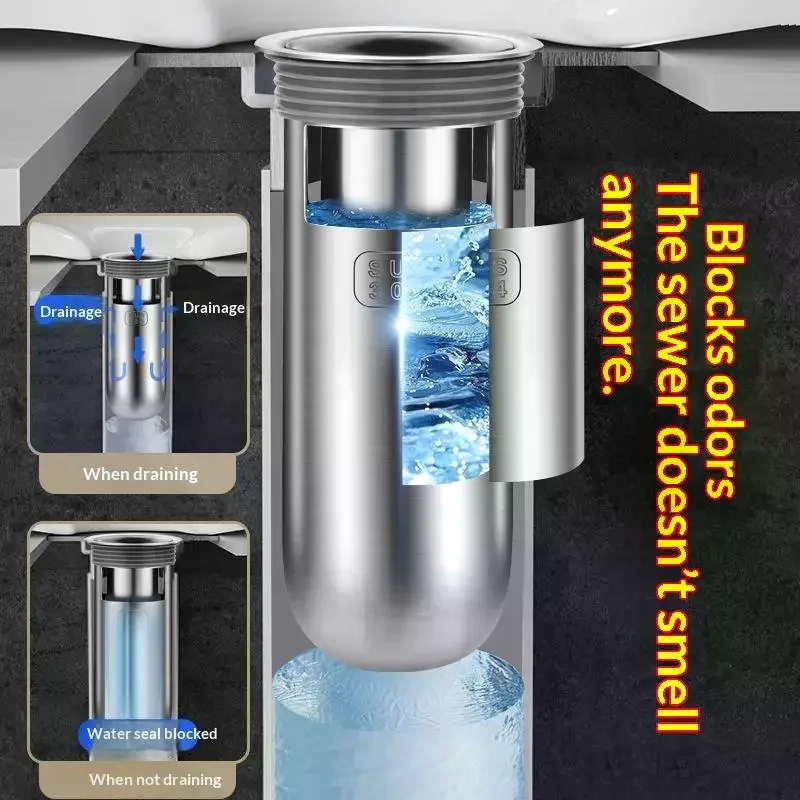 Shower Floor Drain Backflow Preventer, 304 Stainless Steel Sewer Filter for Bathroom and Toilet