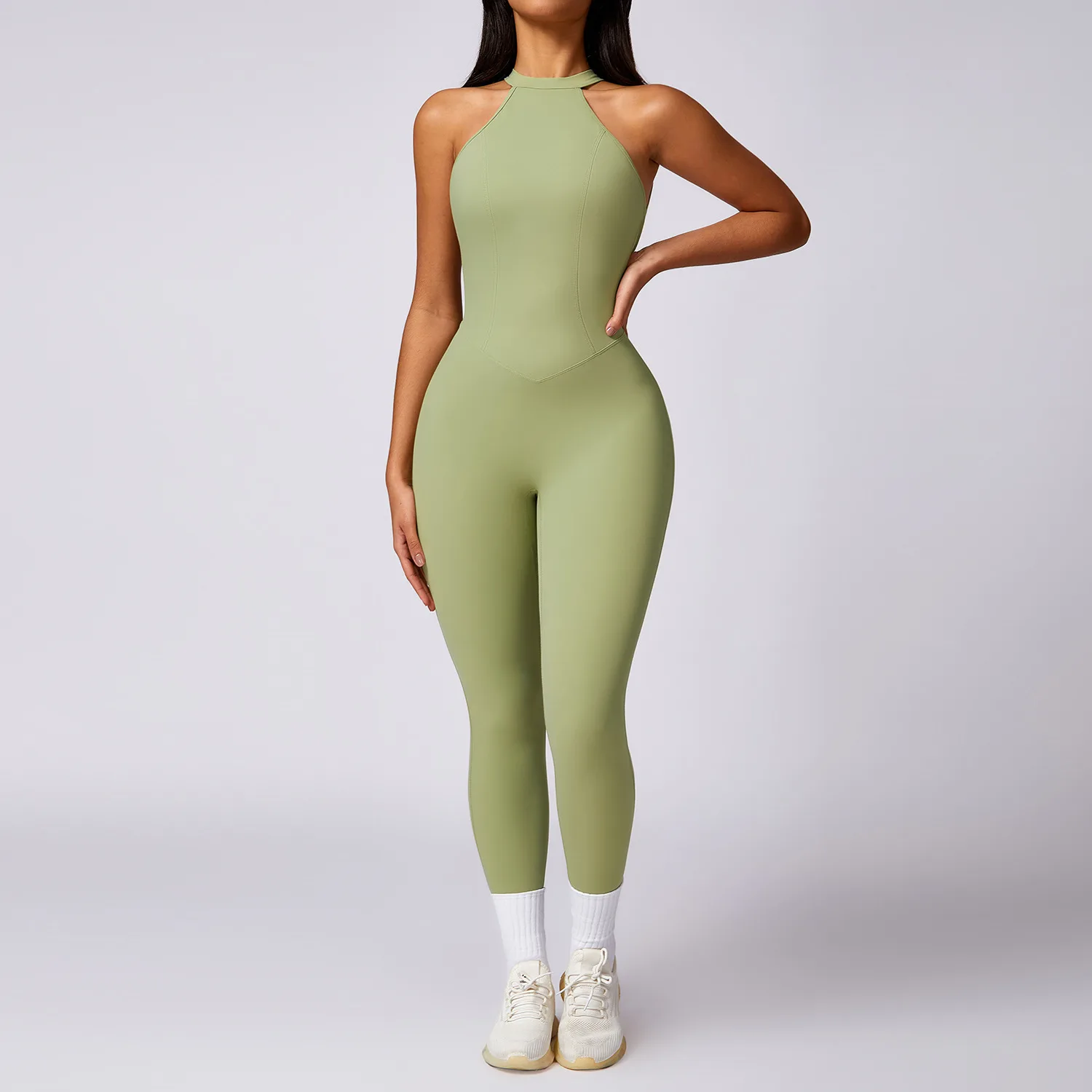 Sexy Back V Jumpsuit Women Training Yoga Suit Fitness Rompers Sportswear Women Sports Jumpsuit Gym Set Stretch Workout Bodysuits