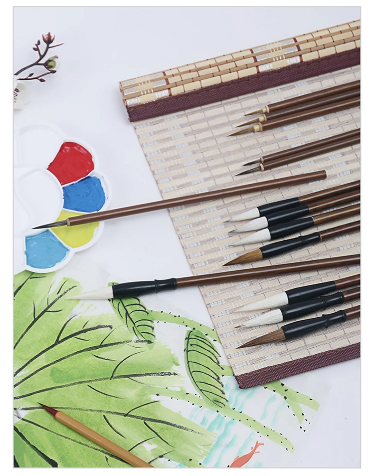 Chinesische Malerei Pinsel Anfänger Kalligraphie Zeichnung Bambus Stift Vorhang Filz Reis Papier Set Landschaft Zeichnung Schreiben Kunst Versorgung – Detail 24
