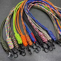 Paracord Keychain Lanyard Rotatable Buckle High Strength Parachute Cord Self-Defense Emergency Survival Backpack Key Ring