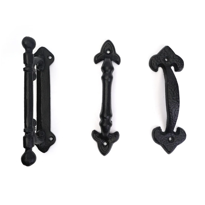 

Vintage Classical Cast Iron Handle Drawer Cabinet Furniture Hardware Handle Clothing Cabinet Door Double Hole Handle Door Knob