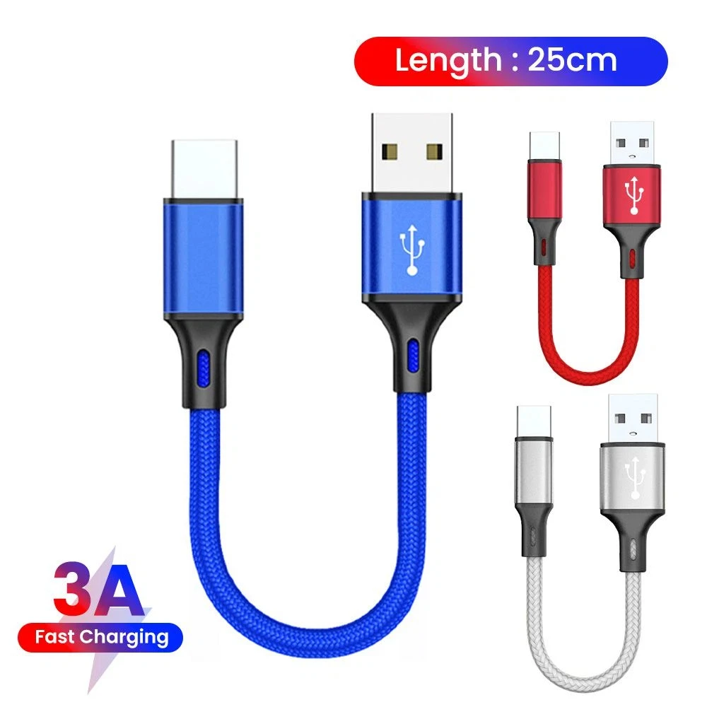 

0.25M Short Cable Micro USB Cables Type c Data Cord Fast Charging Portable Wire for Power Bank iPhone 15 Samsung Android Phone