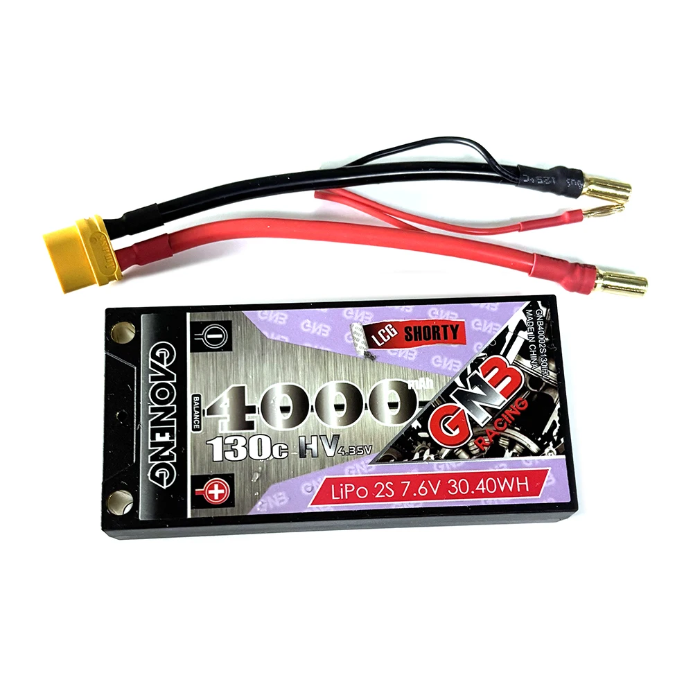 Custodia rigida per batteria GNB 2s 7.6V 4000mAh 130C HV con proiettile da 5 mm per RC 1/8 1/10 scala veicolo auto camion serbatoio buggy