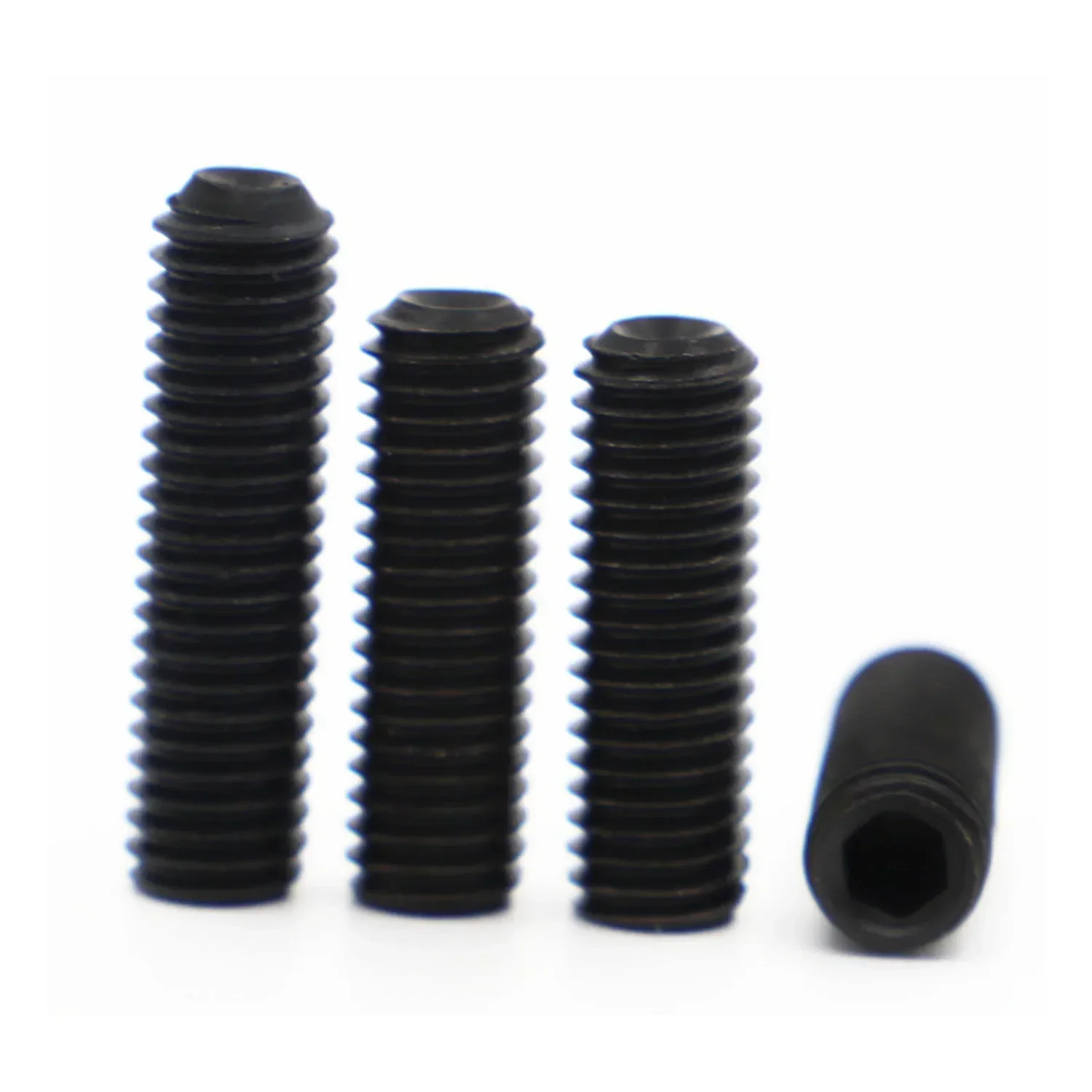 5-50pcs M1.6 M2 M2.5 M3 M3.5 M4 M5 M6 M8 M10 M12 DIN916 Black 12.9 Steel Hex Hexagon Socket Allen Cup Point Grub Bolt Set Screw