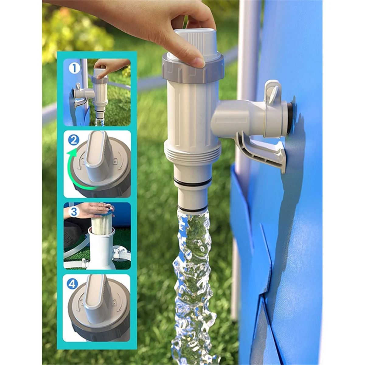 ROO Pool-Schlauchadapter, Ersatzteile für Schwimmbäder, Pool-Schlauchhalterung und Kolbenventil für oberirdische Schwimmbäder