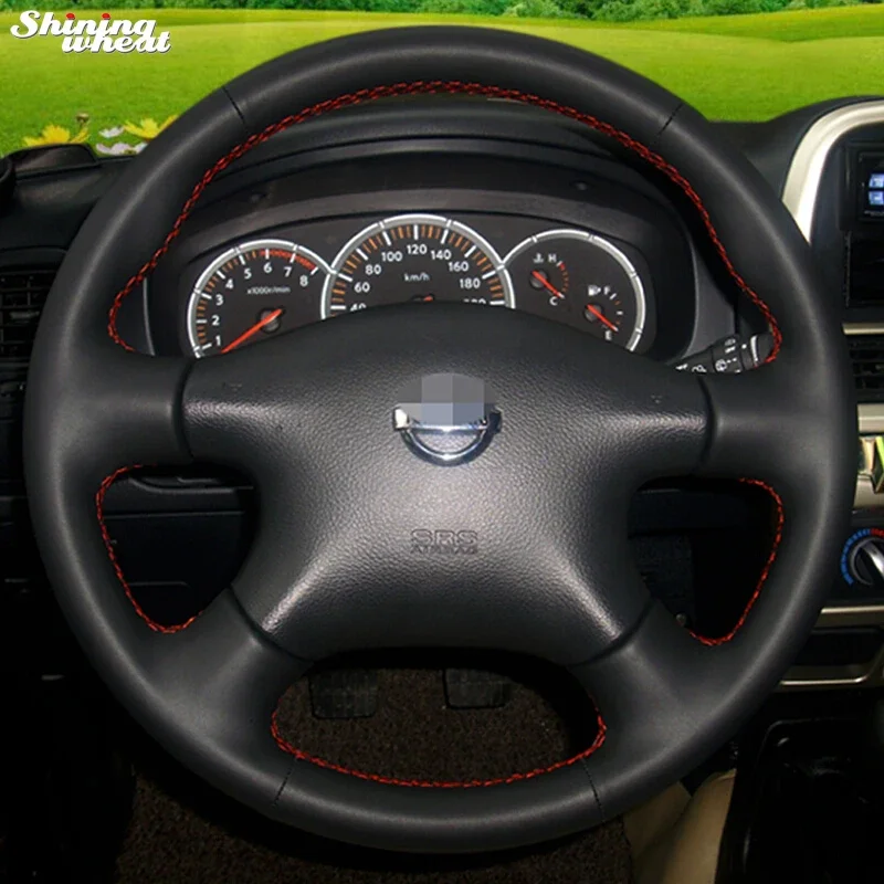 Shining wheat Leather Steering Wheel Cover for for Nissan Almera N16 Pathfinder Primera Paladin Old X-Trail XTrail 2001-2006