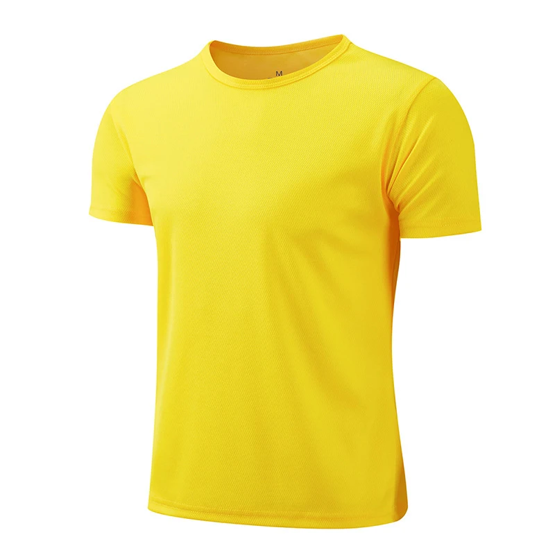 Camiseta branca casual masculina, blusa manga curta, camiseta respirável, secagem rápida, camisa de ginástica, camisa de futebol, roupa masculina, verão