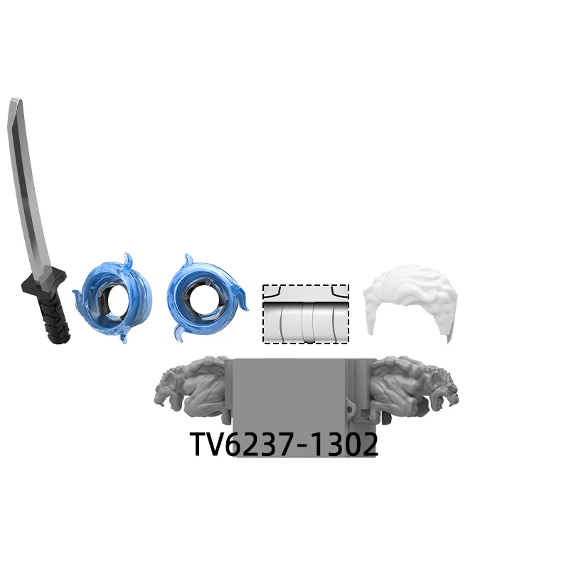 Axt-Schwert-Maske Actionfiguren Ausrüstung Hosen Haarteile Modellbausteine MOC Bausteine Set Geschenke Spielzeug TV6237