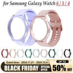 Strap+Case for Samsung Galaxy Watch 6/5/4 40mm 44mm PC Hollow Bumper for Galaxy Watch 4/6 Classic 42mm 46mm 43mm 47mm Band+Cover