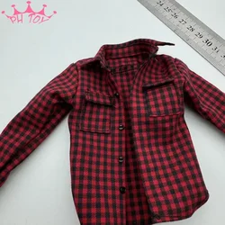 1/6 Scale Male Casual Long Sleeved Plaid Plain Shirt Cotton Clothes Model for 12