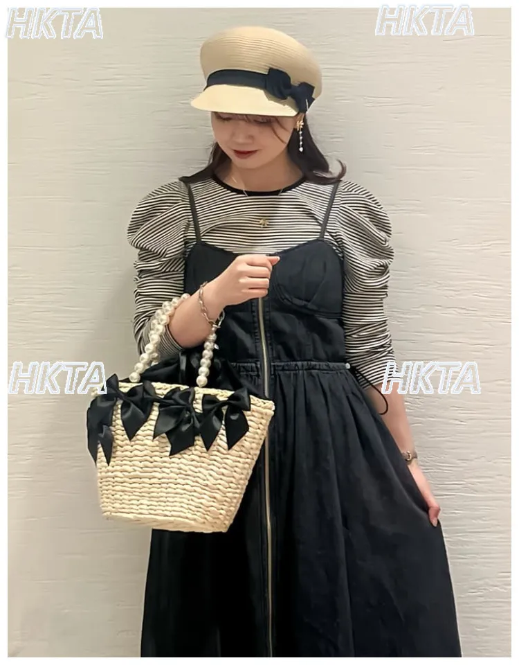 

Японская сумка-рюкзак в стиле Лолита с жемчужным бантом, ручной работы, для кемпинга и отдыха, весна-лето 2026, новая, милая, повседневная, белая, для женщин