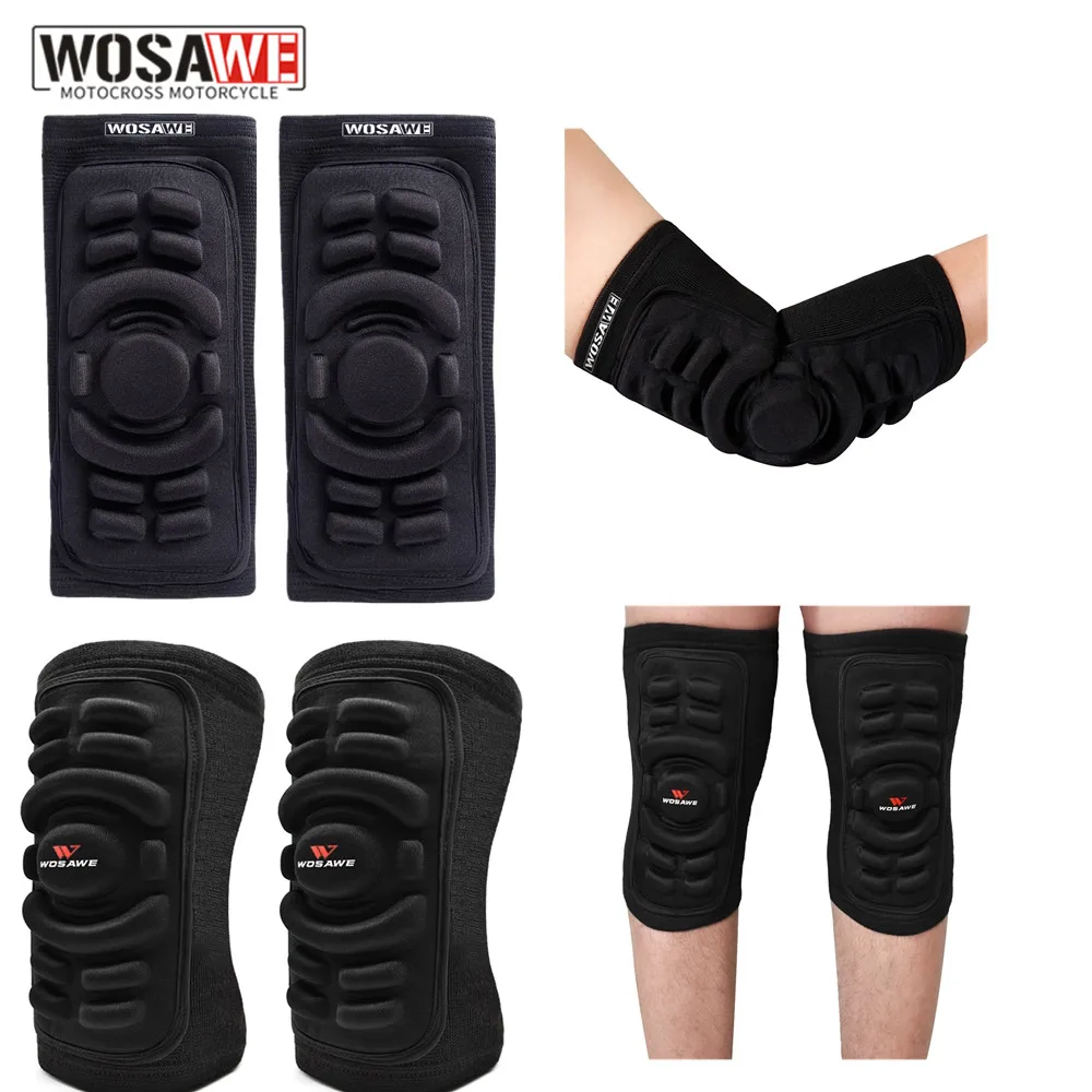 WOSAWE Motorcycles Knee Elbow Pads Protective Gel EVA soft pad motocross downhill MTB Skateboard Knee Protector Brace Support