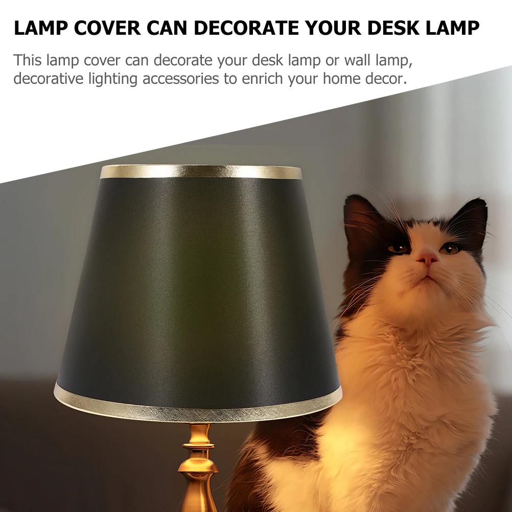 

1 Pcs Elegant Round Lampshade Black Gold Table Lamp Shade Replacement Household Light Cover