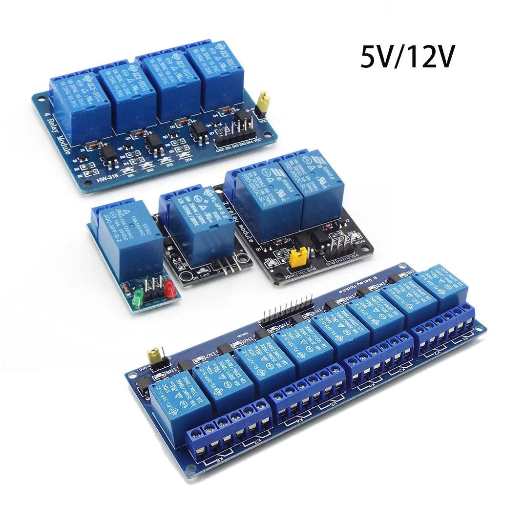 1 2 4 8 way DC 5V 12V Relay Module Output Board 1ch 2ch 4ch 8ch With Optocoupler Relay Module For Arduino PLC Automation t1