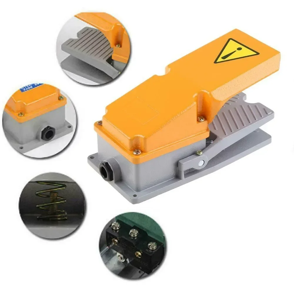 

Switch Foot Pedal Switch Cast Aluminum Non Slip Design Self Reset Operating Structure 10A Current IP62 Protection