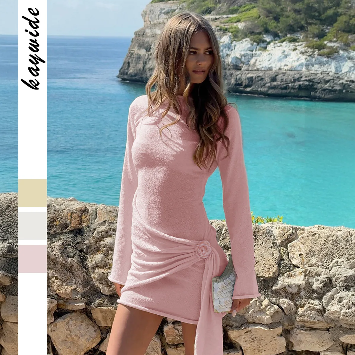 

KIDCRKJ Sumeer Сексуальное женское платье без спинки с цветочным принтом и шнуровкой, облегающее вечернее мини-платье с асимметричным кроем, элегантное женское платье