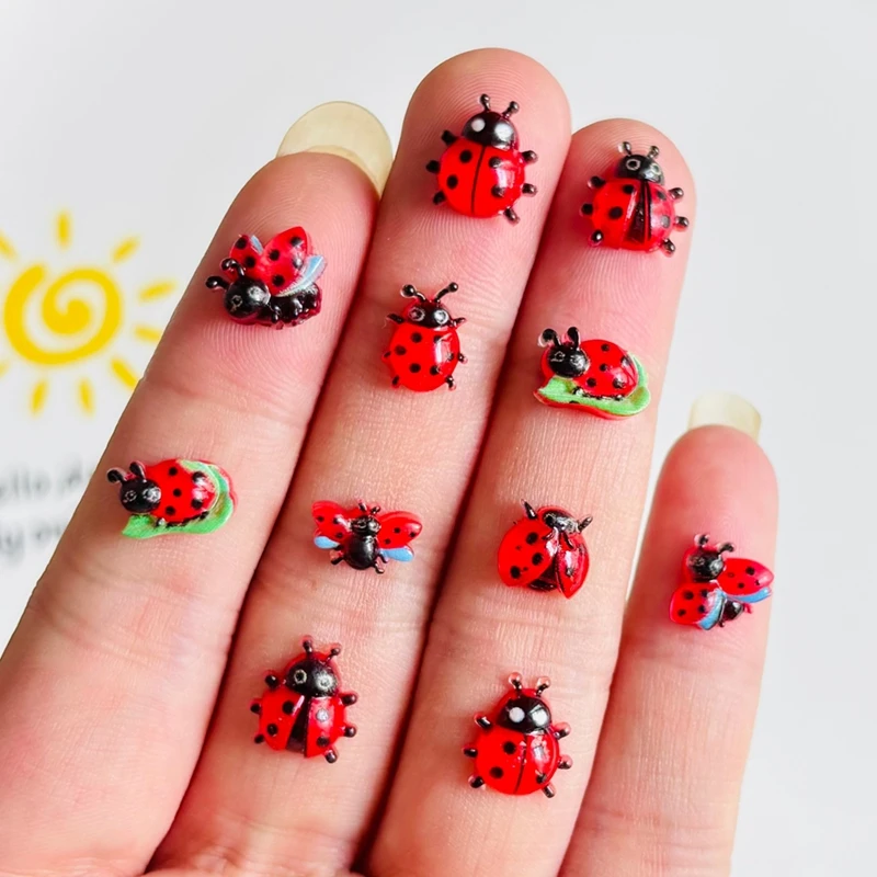 55 pieces of resin cute mini cartoon Beetle art nail DIY scrapbook decoration accessories A136