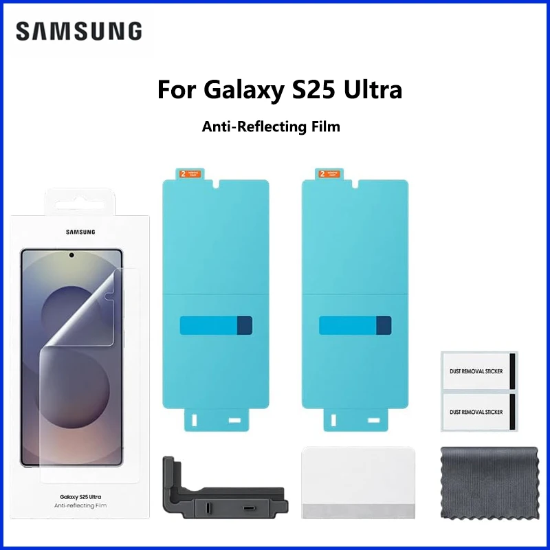 Original Samsung for Galaxy S25 Ultra Anti-Reflecting Film Phone Screen Protector Dust Protection Anti-Scratch EF-US938