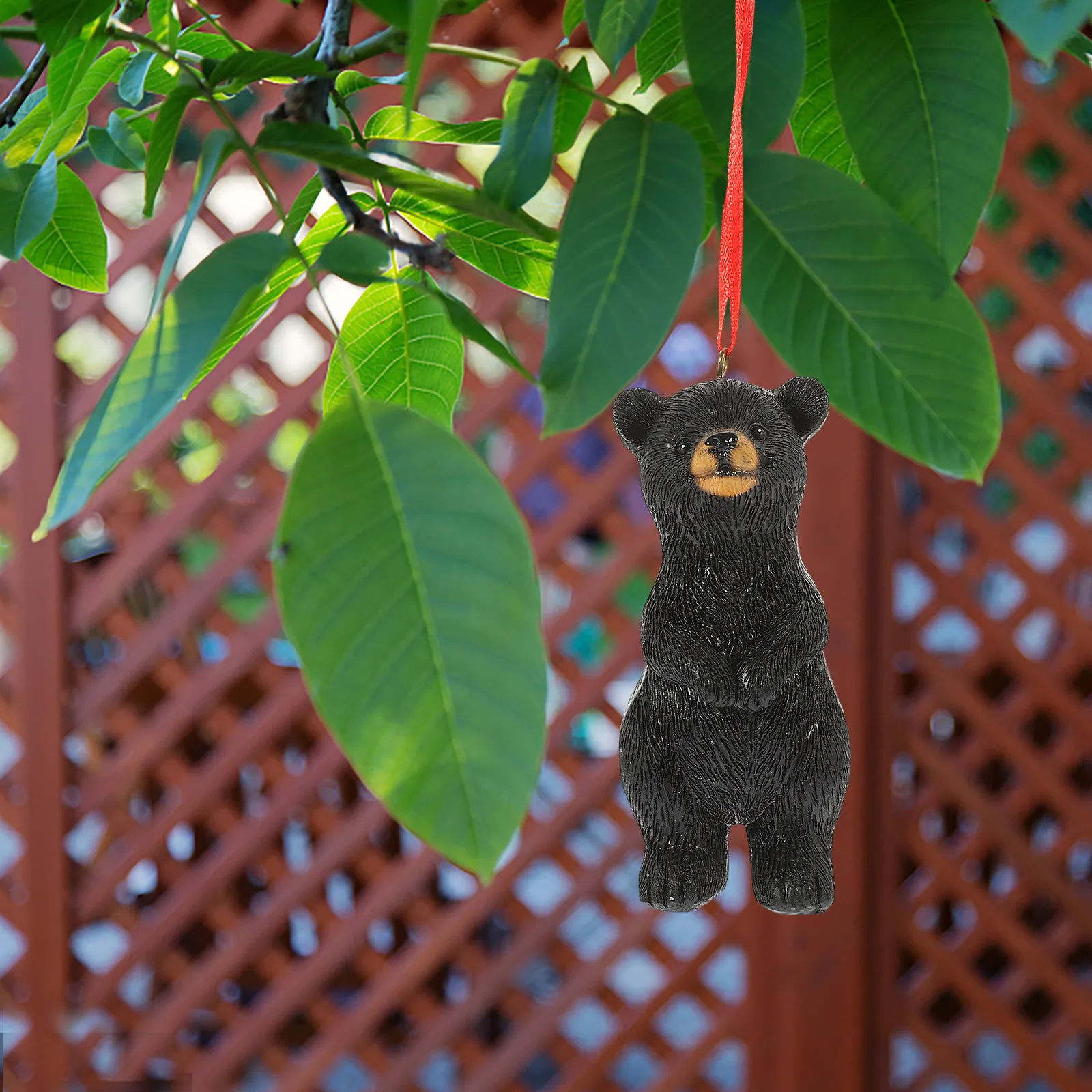 Suspending Bear Resin Ornament Compact Adorable Garden Bear Decor Hanging Courtyard Accessory Courtyard Accessory