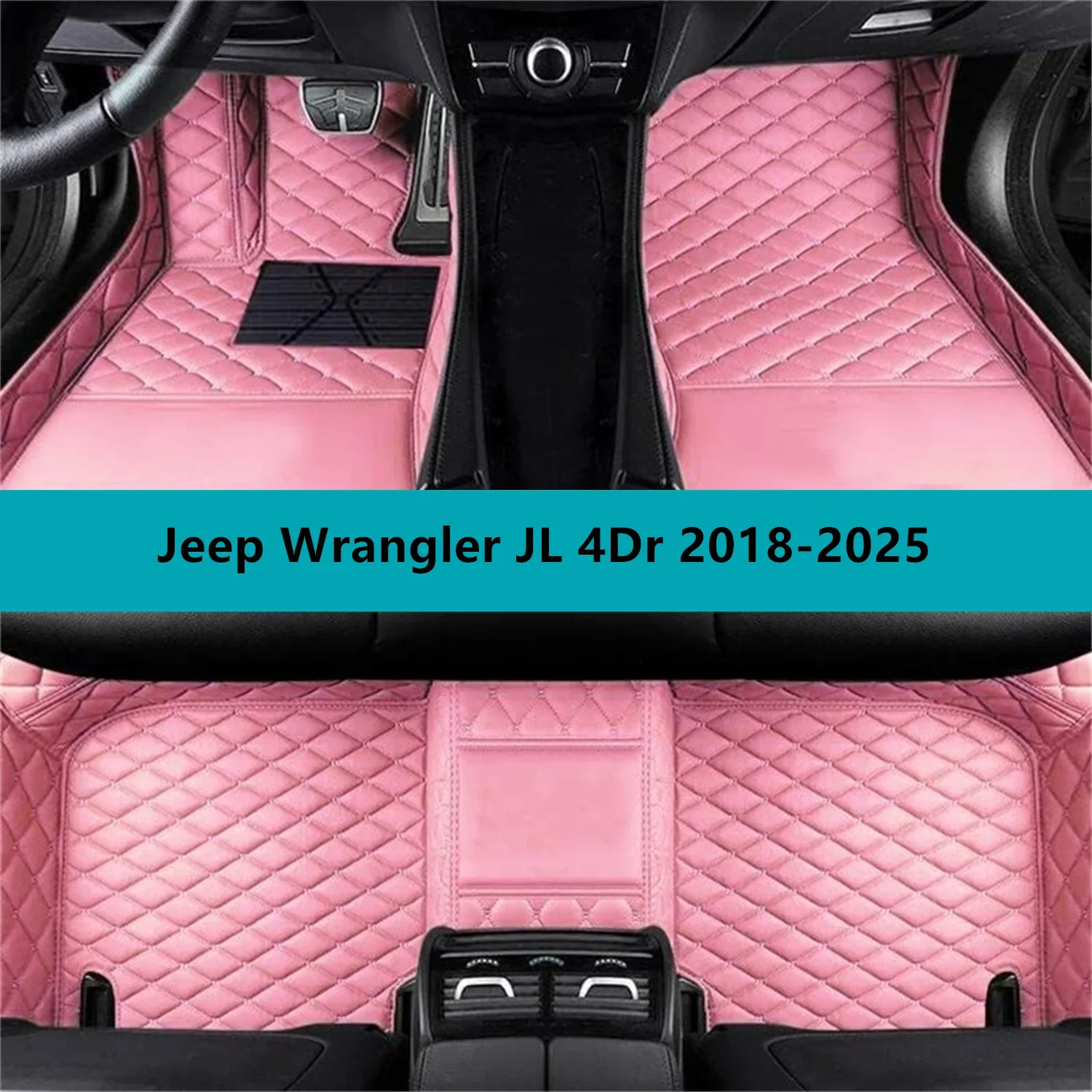 

Полный комплект автомобильных ковриков для Jeep Wrangler JL 4Dr 2018-2025, кожаные коврики для автомобилей, коврики, ковры