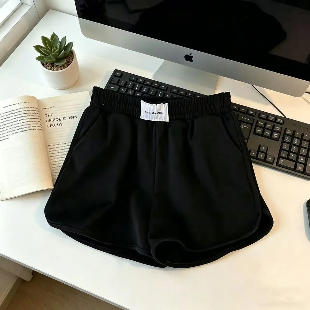 American Elastic High Waist All-match Casual A-line Short Pants Women Loose Sporty Wide Leg Shorts Summer Street Y2k Pantalones