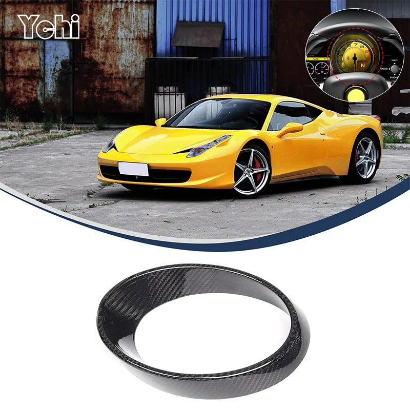 Real Carbon Fiber For Ferrari 458 488 2011-2016 Car Front Dashboard Decoration Frame Dial Ring Edge Styling Trim Car Accessories