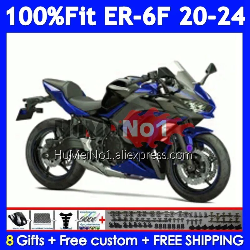 Injection Body For KAWASAKI NINJA Blue black 650R ER6 ER 6F ER6F 20 21 22 23 249No.83 ER-6F 650 R 2020 2021 2022 2023 Fairing