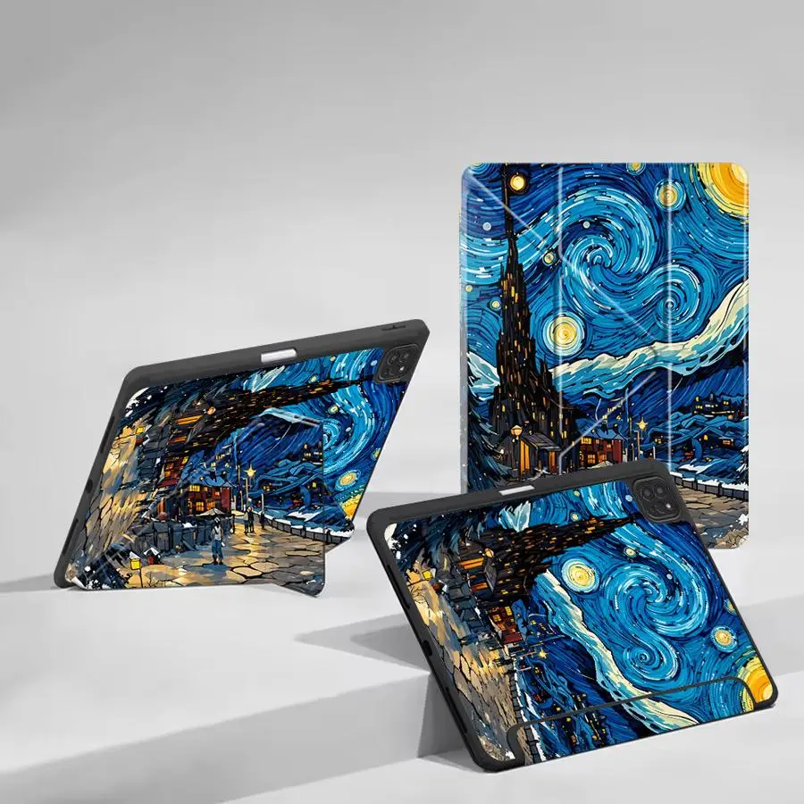 Holder Cover Tablet Case For iPad Pro 11th 10th 9th 8th 7th 12.9inch Air 4 5 M3 M2 1 2 M4 11inch Mini 6 7 Pro 2025 Van Gogh