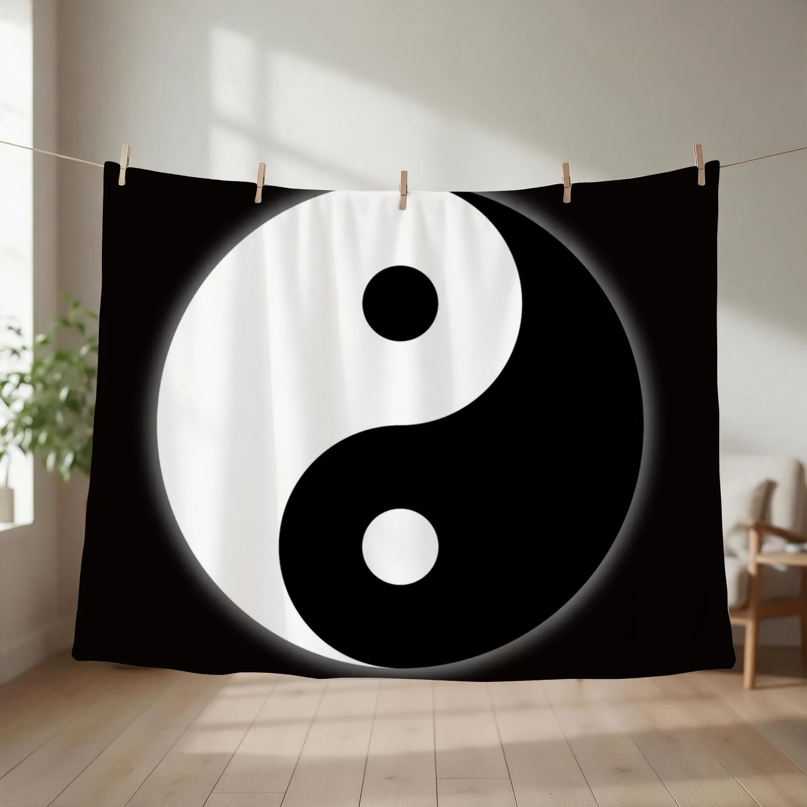 Ying Yang Taoist symbol Throw Blanket couch cozy soft plush fuzzy picnic outdoor blanket
